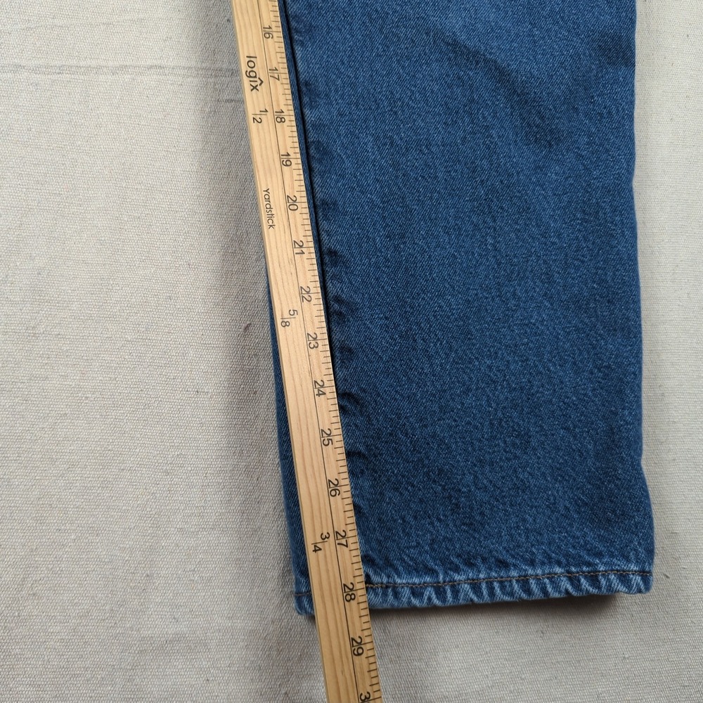 LL Bean Jeans Womens 18 Blue Flannel Lined Denim High Rise Mom - Picture 6 of 16